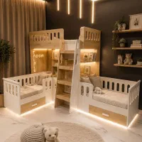 کد 016 تخت های سه طبقه مجموعه دار نوین چوب