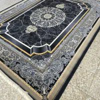 جدیدترین فرش های 700شانه سرمه ای مشکی طلاکوب کاشان
