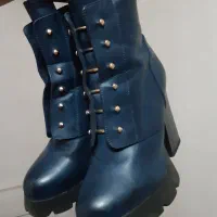 بوت چرم سورمه ای سایز ۳۸