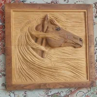 تابلو چوب سر اسب کار دست ابعاد 60*45