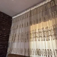 پرده شیک حریر گل برجسته