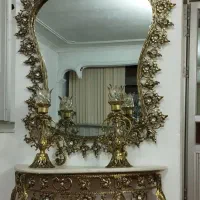 آیینه و شمعدان برنز