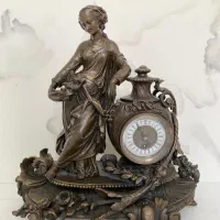 مجسمه  ساعت سگ  تمام برنز  برنزی