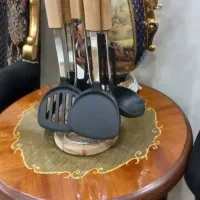 سرویس کفگیر ملاقه تفلون با دسته چوبی