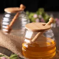 ظرف عسل با درب چوبی