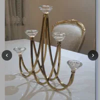 شمعدونی پنج شعله بدنه طلایی
