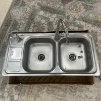 سینک ظرفشویی دو لنگه در حد نو