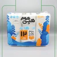 فروش عمده دستمال توالت هپی هوم ۱۲ قلو  ۴ لایه