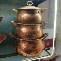 قابلمه پارچ ظروف میوه خوری شیرینی خوری مسی