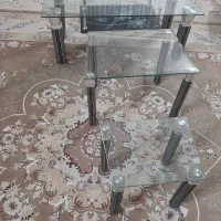 میز عسلی شیشه ای