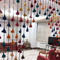 ساخت انواع پرده سنتی منگوله دار با طرح دلخواه