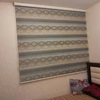 دو عدد پرده زبرا سالم و تمیز ۱۹۰×۲۰۸