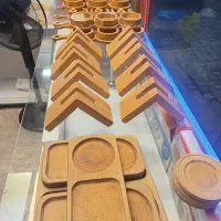 زیر لیوانی اردوخوری جای دستمال کاغذی چوبی