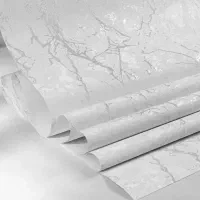 کاغذ دیواری با کیفیت  قابل شستشو ( طوسی و سفید )