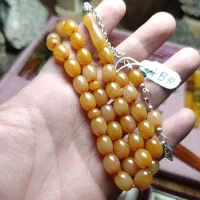 تسبیح سندلوس تراش گندمی نارنجی کم رنگ 29.2