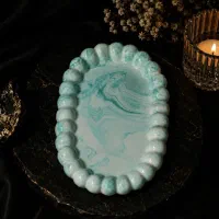 سینی بیضی مرواریدی سنگ مصنوعی
