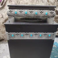 ست سطل و جا دستمال کاغذی چوبی