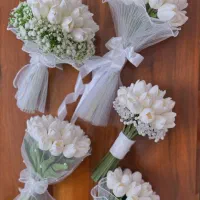 دسته گل روبانی