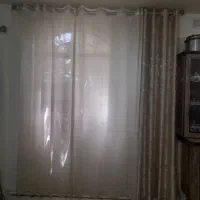 پرده پذیرایی جنس پتینه و پرده اشپزخانه جنس زبرا