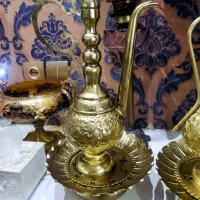 آفتابه و لگن برنجی قلم زنی دست