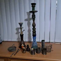 قلیان تنه چوبی وتنه برنجی