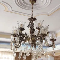 لوستر برنجی،۵ شاخه،۱۰ شعله