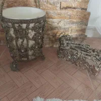 ست جا دستمال کاغذی و زباله برنجی