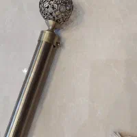 پرده کتان ترک ، مدل پانچ، دو قطعه با چوب پرده
