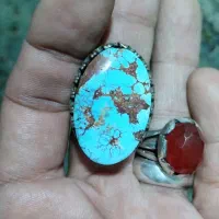 انگشتر فیروزه نیشابور طبیعی سایز درشت