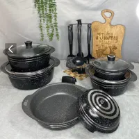 سرویس قابلمه چدن‌گرانیت ۱۹ پارچه sps آکبند