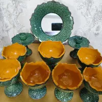 ست هفت‌سین سفالی (آینه، شمعدان و ۷ پیاله)