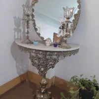 آینه وشعمدان برنزی