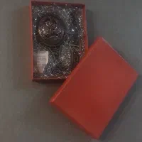 آینه و شانه فلزی نگین دار با جعبه