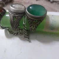 ۳دانه انگشترویدانه زنجیرنقره