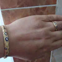 ۱۳گرم‌طلادستبندوحلقه‌ست نواستفاده نشده چشم‌نظر