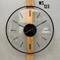 ساعت دیواری مدرن چوب و فلز مدل ws123