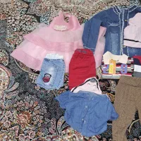 تعداد زیادی لباس بچه گانه ۱ ساله ۲ ساله