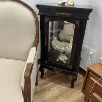 یک جفت ویترین کنار سالنی کاملا چوب با کیفیت