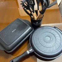 ماهیتابه رژیمی وماهیتابه مرغ وسرویس کفگیروملاقه نو