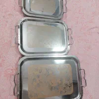 سه عدد سینی استیل