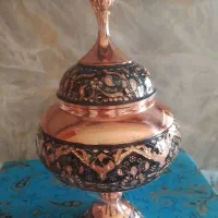 ظرف مسی شکلات خوری نگین دار
