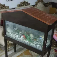 آکواریوم ۱۵۰لیتری خوشکل بدنه چوب گردو