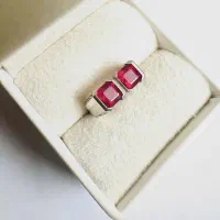 یاقوت طبیعی موزامبیک و سریلانکا رکاب Pair/شخصی‌ساز
