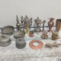 مجموعه ظروف مسی برنجی قدیمی