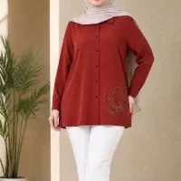شومیز کرپ الیزه خنک سایزبزرگ نگینی کهکشان 4 رنگ