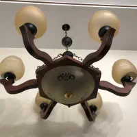 لوستر ۶ شاخه چوبی