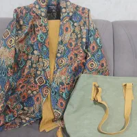 کت فری سایز شال و کیف ست نو