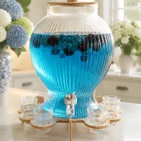 کلمن شیشه ای پایه چوبی ۶۵۰