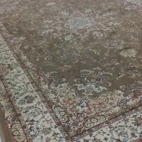 فرش ۹متری کرمی رنگ .نخی