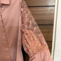 شومیز مجلسی صورتی گلبهی سایز Xl
